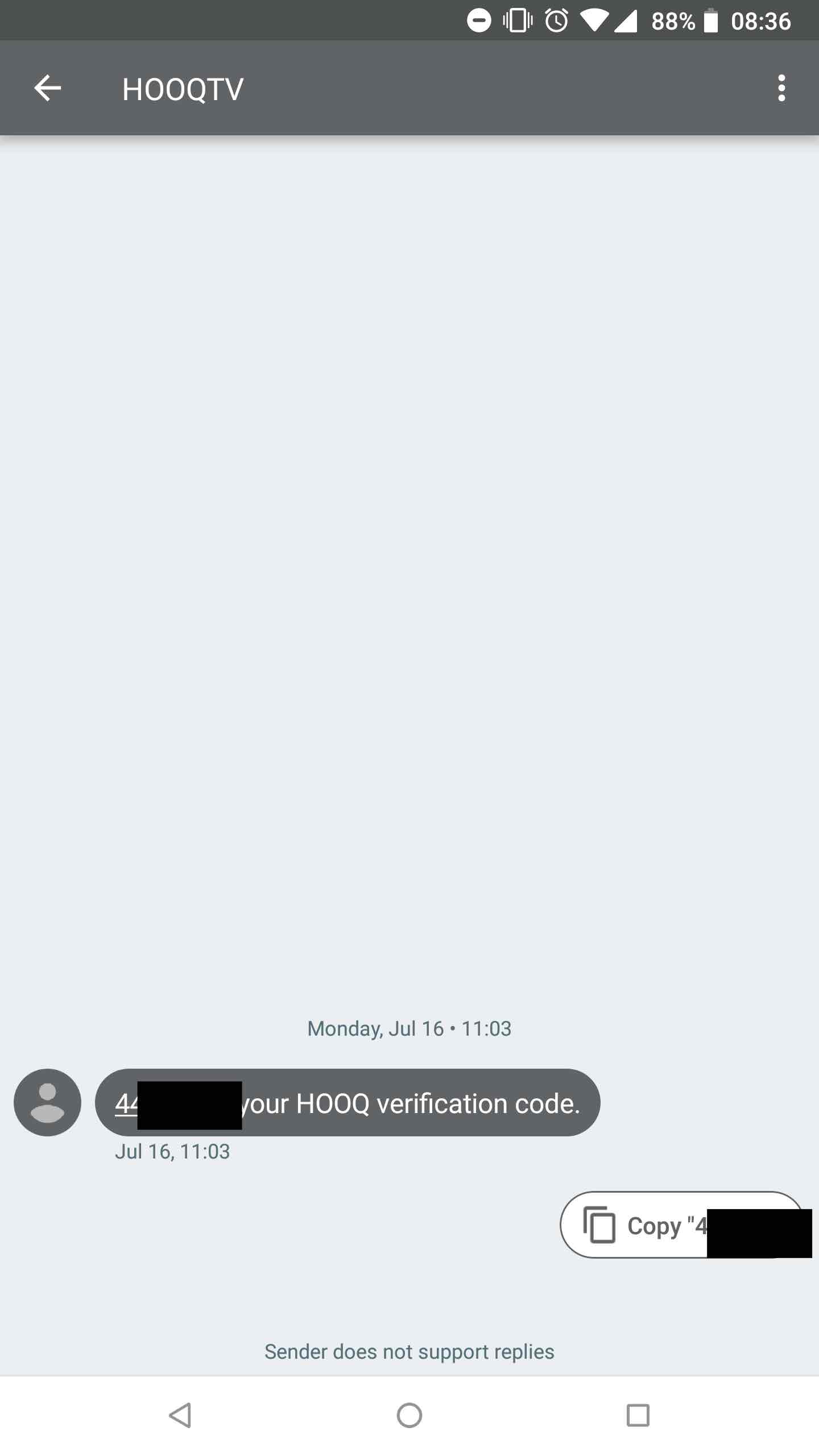 Kode verifikasi Hooq