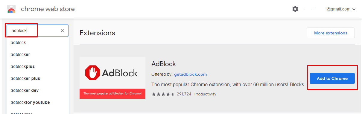 Tambahkan ekstensi Adblock