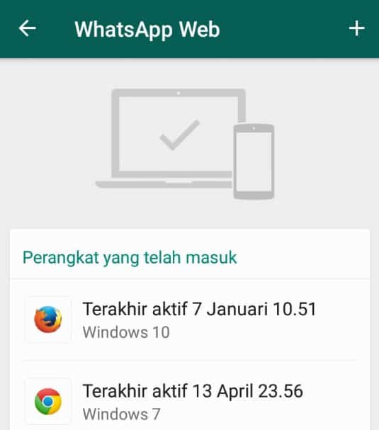 Cek Sesi WhatsApp web