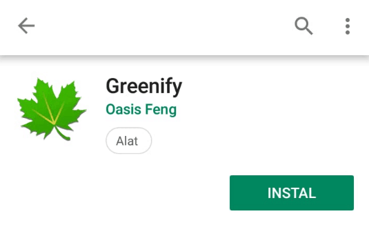 Install aplikasi Greenify pada playstore