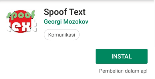Install aplikasi Spoof text
