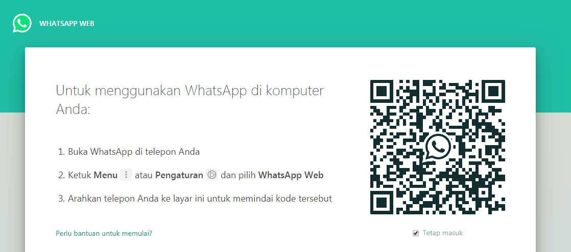 Masuk WhatsApp web dengan scan barcode