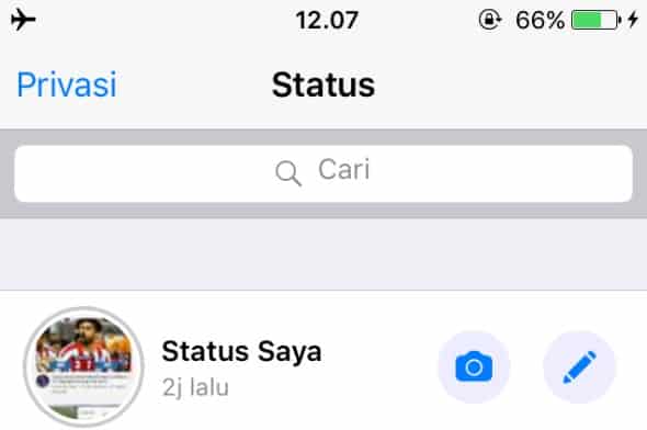 Cara ke-1 melihat Status Whatsapp secara Offline