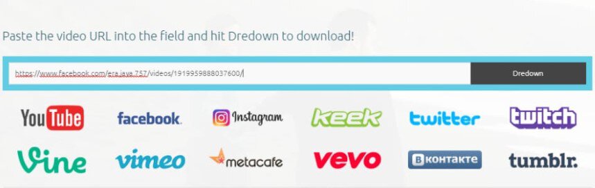 Cara ke-2 Download Video Facebook di PC dengan Dredown.com