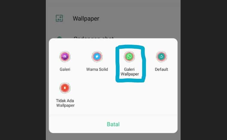 Cara ke-1 Ganti Background WhatsApp Via Wallpaper Galeri