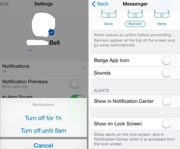 Cara ke-1 Menonaktifkan Messenger di iPhone