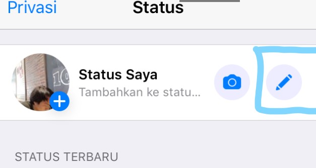 Cara ke-2 Membuat Status Teks di WhatsApp