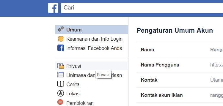 Cara ke-2 Menghentikan Permintaan Pertemanan di Facebook Via Desktop