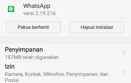 Cara ke-3 Clear Data WhatsApp