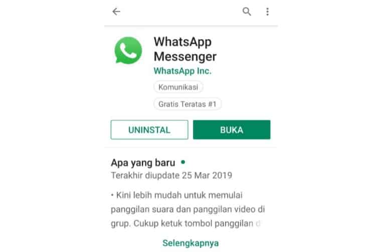 Reinstall WhatsApp