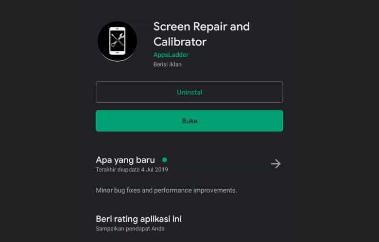 Cara ke-1 Pakai Aplikasi Screen Repair and Calibration