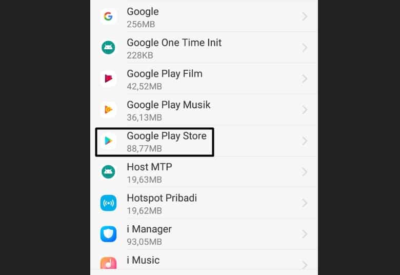 Cara ke-2 Bersihkan Cache dan Data Google PlayStore