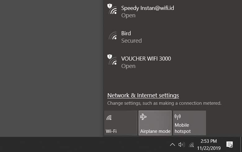Cara ke-2 Mengatifkan WiFi di Windows 10