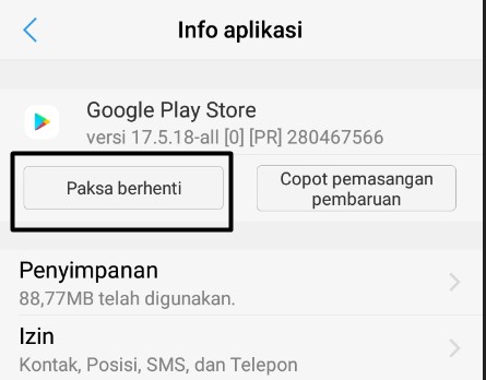 Cara ke-3 Hentikan Google PlayStore Secara Paksa
