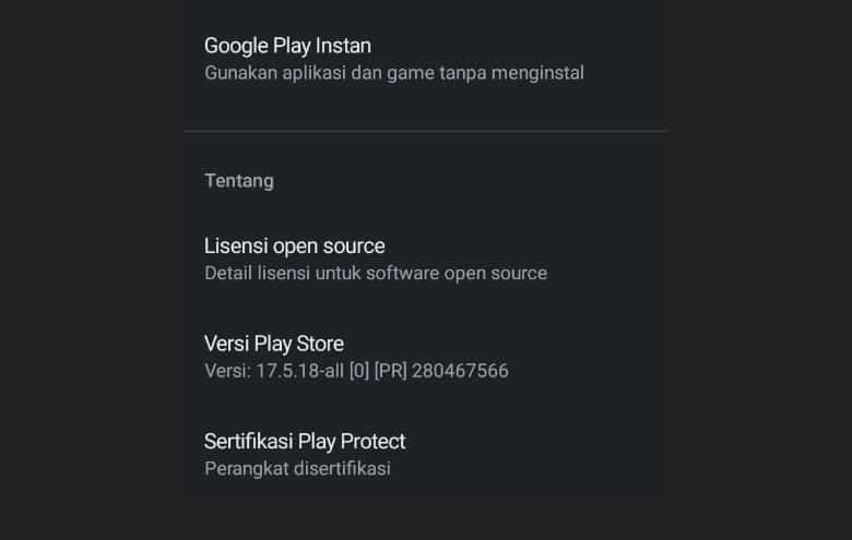 Cara ke-3 Update Versi Google PlayStore