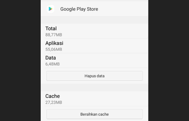 Cara ke-4 Bersihkan Cache dan Data Google PlayStore