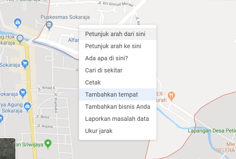 Cara ke-1 Menambahkan alamat di Google Map Via Laptop