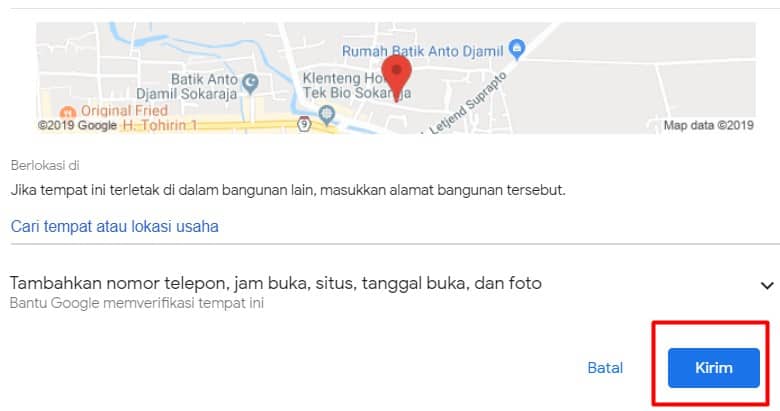 Cara ke-3 Menambahkan alamat di Google Map Via Laptop